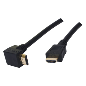Cble HDMI 1.3 avec connecteur coude plaqu or - 10m, cliquez pour agrandir 