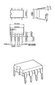 24LC08B - eeprom 1Kx8 bit i2cbus, cliquez pour agrandir 