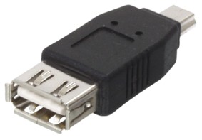 Adaptateur USB A femelle - 5 pins mini mle, cliquez pour agrandir 