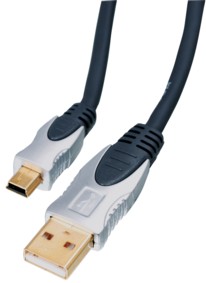Câble Usb 2.0 - A Male Vers B Mini Male 5 broches, haute qualité, 2.5m, cliquez pour agrandir 