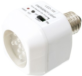 Lumire de secours  LEDs avec batterie rechargeable NiMH, cliquez pour agrandir 