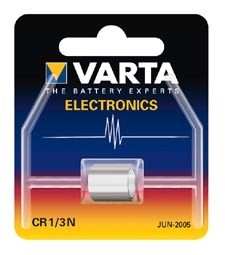 Pile Lithium Varta - CR1/3N - 3.0V - 170mAh - 11.6 x 10.8mm - montage axial, cliquez pour agrandir 