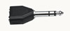 Adaptateur Jack 6.35mm stéréo mâle - 2x Jack 3.5mm stéréo femelle