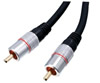 Câble RCA mâle vers RCA mâle, haute qualité, double blindage, plaqué OR, bande rouge, 1.5m