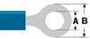 Cosse a Oeil A=5.3mm B=8mm - Bleu, 100pcs