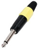 Fiche Jack 6.35mm Mono Mle, jaune