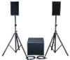 BST - SOUNDMATE-1 - Système 2.1, Cais. amplifié 38cm 500W + 2x150W Sat 21cm + acc. + housses