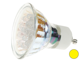 Lampe LED gu10 jaune - 240vca, cliquez pour agrandir 