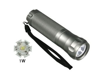 Lampe-torche LED - 1w - botier aluminium, cliquez pour agrandir 