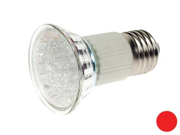 Ampoule LED Rouge - E27 - 240Vca - 18 LEDs, cliquez pour agrandir 