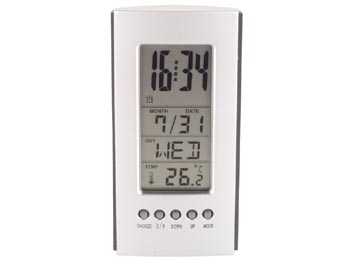 Horloge avec Alarme, Date, Chronometre, Compte a Rebours & Temperature, cliquez pour agrandir 