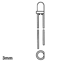 LED Jaune 3mm 9mcd, cliquez pour agrandir 