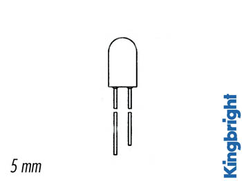 LED Jaune Clair 5mm 125mcd, cliquez pour agrandir 