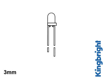 LED Jaune Diffusant 3mm 20mcd, cliquez pour agrandir 