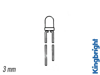 LED Jaune Diffusante 3mm 200mcd, cliquez pour agrandir 