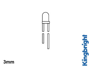 LED Jaune Transparent 3mm 80mcd, cliquez pour agrandir 