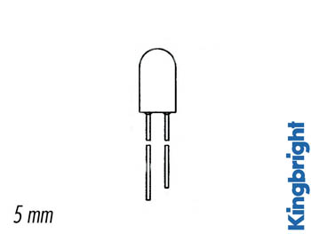 LED Jaune Transparent 5mm 80mcd, cliquez pour agrandir 