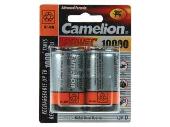 Pack de 2 Piles rechargeables NiMH - R20 - 1.2V - D - 10000mAh, cliquez pour agrandir 