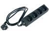 Bloc multiprise, 4 prises, noir