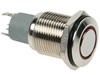 Bouton-Poussoir EN ACIER Inoxydable SPDT 1NO 1NC - Anneau Orange - 19mm
