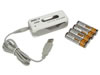 Chargeur usb de voyage (pour 2 accus) + 4 accus NiMh hr6 (2500mAh)